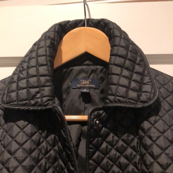 Sale! Black Quilted Jacket Sz. 4 Brooks Brothers - Picture 7 of 9